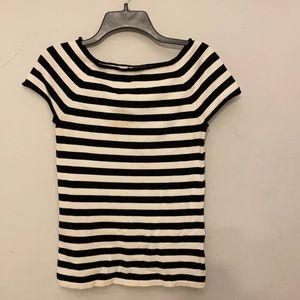 AK Anne Klein top, size small, black and white stripes
